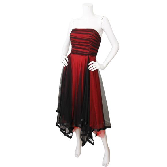 Cache Vintage Y2K Whimsigoth Fairy Coquette Mesh Asymmetric Hem Dress Prom Hoco - Picture 5 of 9